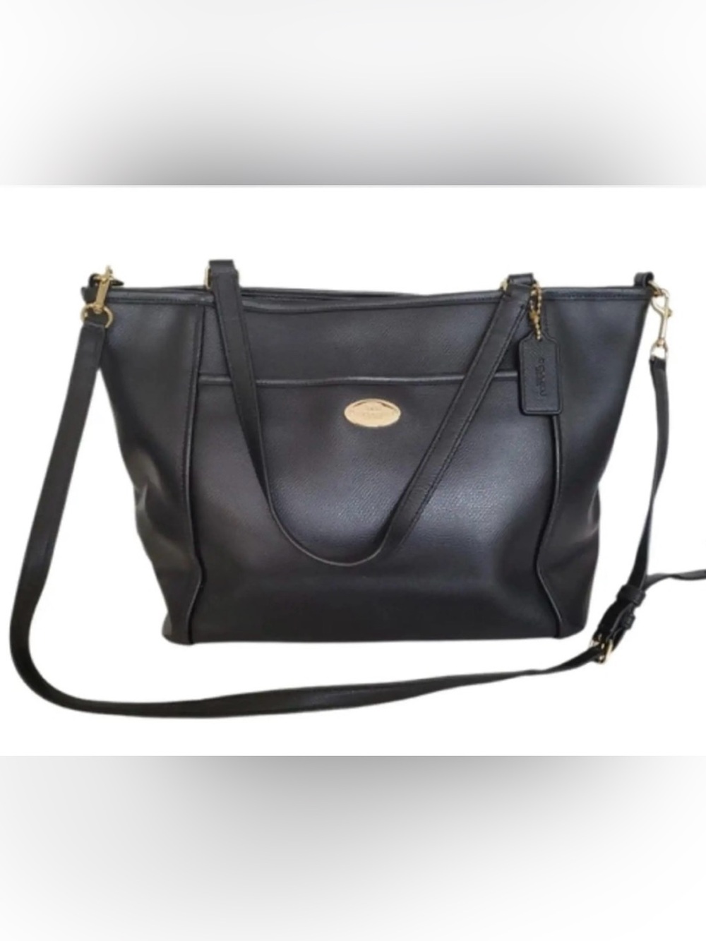 COACH BLACK SATCHEL WITH GOLD HARDWARE